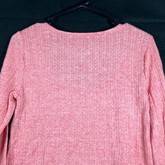 LOFT Outlet Womens Blouse Pink Sleeve U Neck Long Sleeved Stretch Medium - Picture 11 of 12